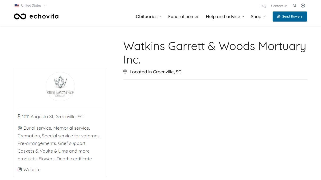 Watkins Garrett & Woods Mortuary Inc. Obituaries - Echovita