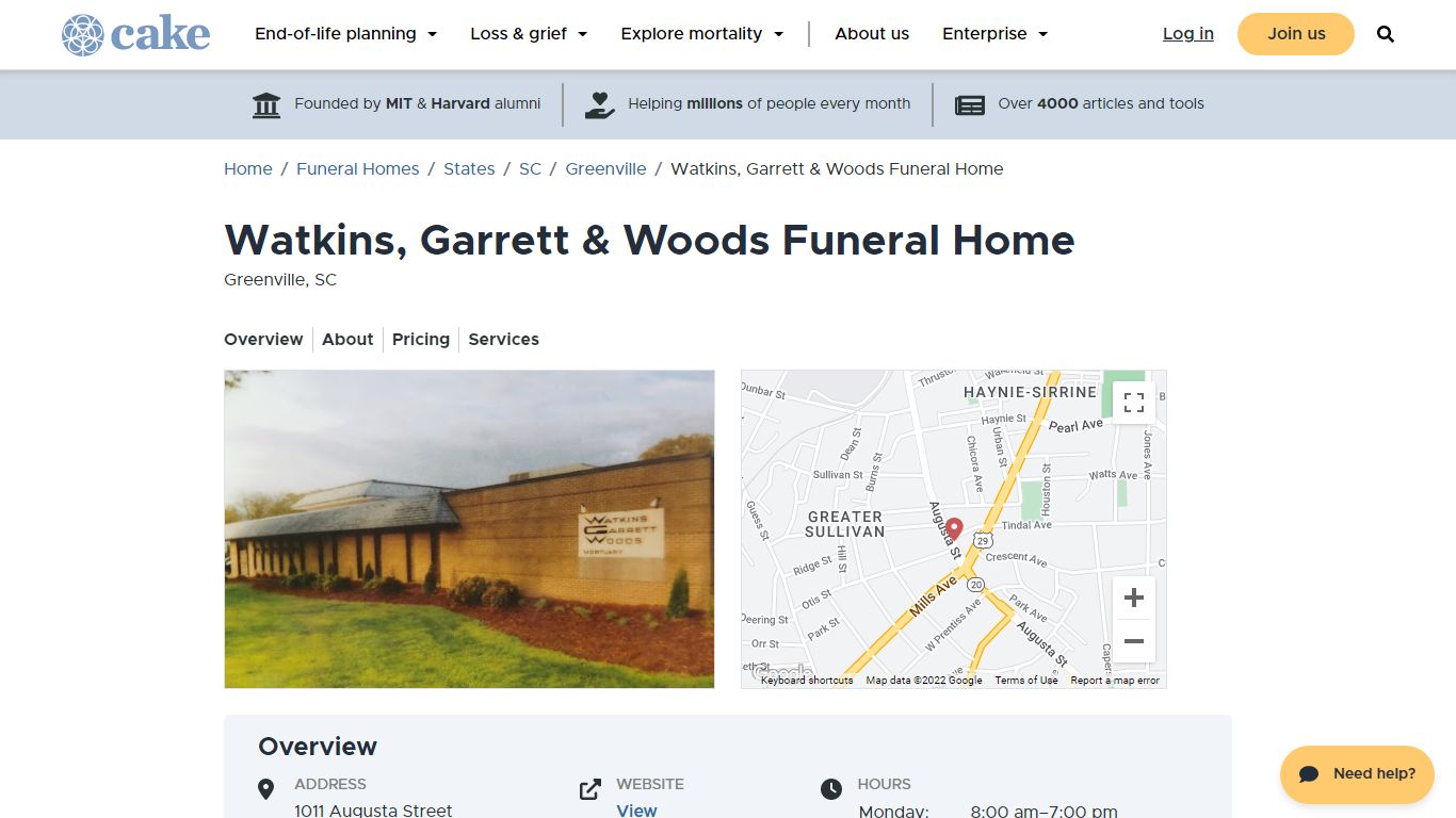 Watkins, Garrett & Woods Funeral Home, Greenville, SC